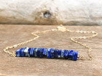 Raw Lapis Lazuli Bar Necklace