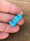 Real Turquoise Bar Necklace - December Birthstone - Sagittarius Zodiac