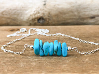 Real Turquoise Bar Necklace - December Birthstone - Sagittarius Zodiac