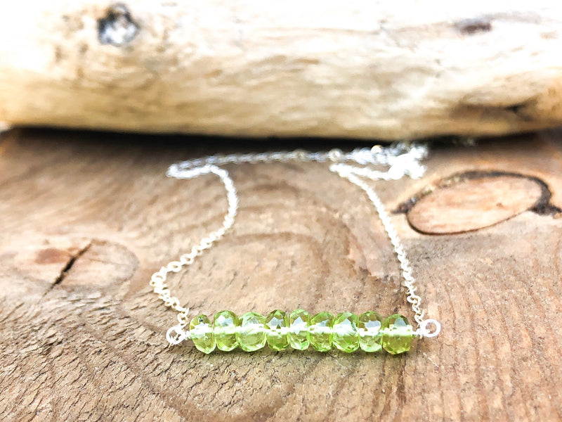 Peridot Bar Necklace