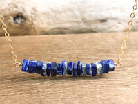 Raw Lapis Lazuli Bar Necklace