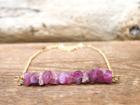 Raw Pink Tourmaline Stone Necklace