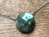 Silver Green Flash Labradorite Pendant Necklace