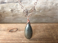 Pyrite "Fools Gold" Drop Necklace