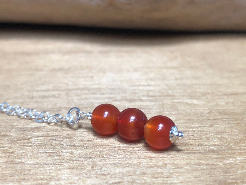 Carnelian Pendant Necklace - Orange Stone Necklace - Carnelian Pendant 