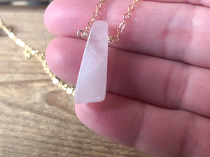 Rose Quartz Pendant Necklace - Heart Chakra Crystal