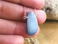 Large Opal Pendant Necklace - Libra Zodiac Necklace