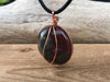 Wrapped Bloodstone Pendant Necklace