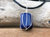 Wire Wrapped Sodalite Pendant Necklace - Throat Chakra Stone Necklace