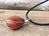 Wire Wrapped Carnelian Crystal Pendant Necklace