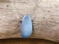 Large Opal Pendant Necklace - Libra Zodiac Necklace