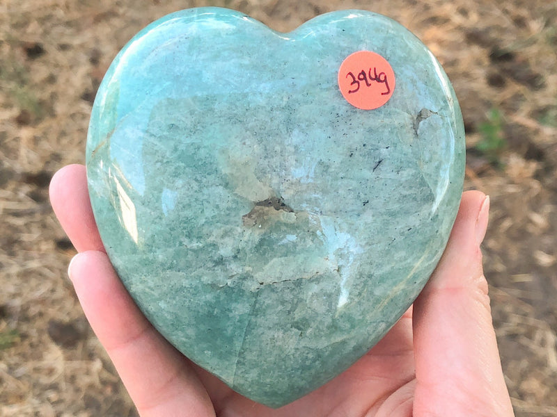 Amazonite Heart 93mm XQ - Heart and Throat Chakra