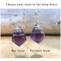 Rainbow Fluorite Pendant Necklace  Pendant - Chakra Crystal Necklace