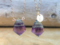 Rainbow Fluorite Pendant Necklace  Pendant - Chakra Crystal Necklace