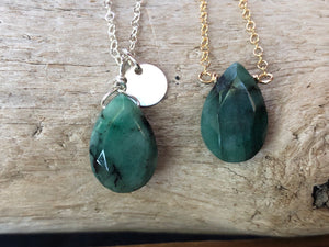Emerald Necklace - May Birthstone Jewelry - Taurus Necklace