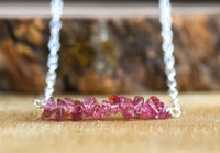 Raw Pink Tourmaline Necklace - October Birthstone