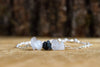 Black Tourmaline Bar Bracelet - Dainty Silver Anklet or Bracelet