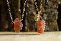 Raw Sunstone Necklace - Raw Crystal Jewlery - Personalized and Custom Jewelry - Sunstone Jewelry