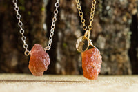 Raw Sunstone Necklace - Raw Crystal Jewlery - Personalized and Custom Jewelry - Sunstone Jewelry