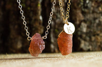 Raw Sunstone Necklace - Raw Crystal Jewlery - Personalized and Custom Jewelry - Sunstone Jewelry