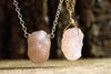 Raw Morganite Necklace - Personalized and Custom Jewelry - Heart Chakra Stone