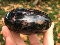 XXL Rhodonite Stone 81mm - Free form Rhodonite - Rhodonite Palmstone - Crystal Grid Tools - Massage Stone - Rhodonite Galet