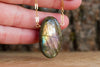 Large Labradorite Pendant Necklace in Gold