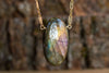 Large Labradorite Pendant Necklace in Gold