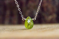 Peridot Necklace - Peridot Jewelry - Gift for Leo Zodiac - August Birthstone Necklace for Her - Crystal Necklace