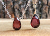 Garnet Drop Necklace - January Birthstone - Healing Crystal Necklace