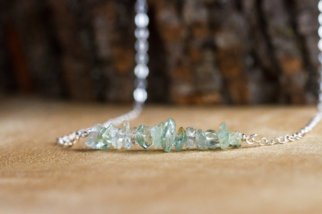 Luna Tide Aquamarine Raw Crystal Pendant Necklace in Sterling India | Ubuy