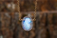 Rainbow Moonstone Pendant Necklace