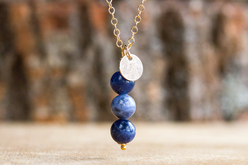 Sodalite Pendant Necklace - Throat Chakra Stone and Crystal Jewelry