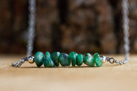 Raw Emerald Necklace - May Birthstone Necklace - Taurus