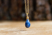 Dainty Sapphire Drop Necklace