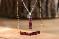 Personalized Raw Garnet Necklace