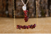 Raw Garnet Necklace - Capricorn Birthstone