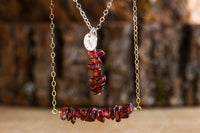 Raw Garnet Necklace - Capricorn Birthstone