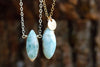 Larimar Pendant Necklace - Throat Chakra Necklace