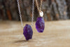 Raw Amethyst Pendant Crystal Necklace - Aquarius Zodiac Necklace