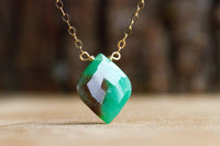 Chrysoprase Pendant Necklace - Heart Chakra Stone