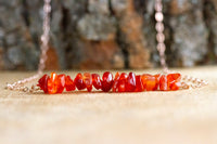 Raw Carnelian Bar Necklace