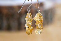 Raw and Rough Citrine Earrings - Gift for Scorpio