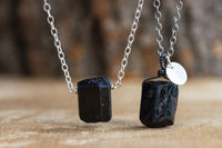 Raw Black Tourmaline Necklace - Libra Zodiac Necklace