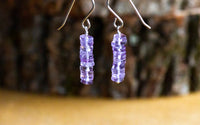 Raw Amethyst Earrings - Aquarius Zodiac Gift for Her