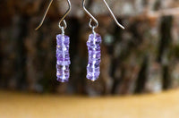 Raw Amethyst Earrings - Aquarius Zodiac Gift for Her