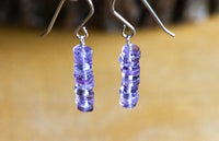 Raw Amethyst Earrings - Aquarius Zodiac Gift for Her