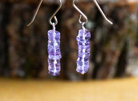 Raw Amethyst Earrings - Aquarius Zodiac Gift for Her