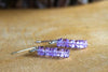 Raw Amethyst Earrings - Aquarius Zodiac Gift for Her