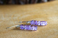 Raw Amethyst Earrings - Aquarius Zodiac Gift for Her